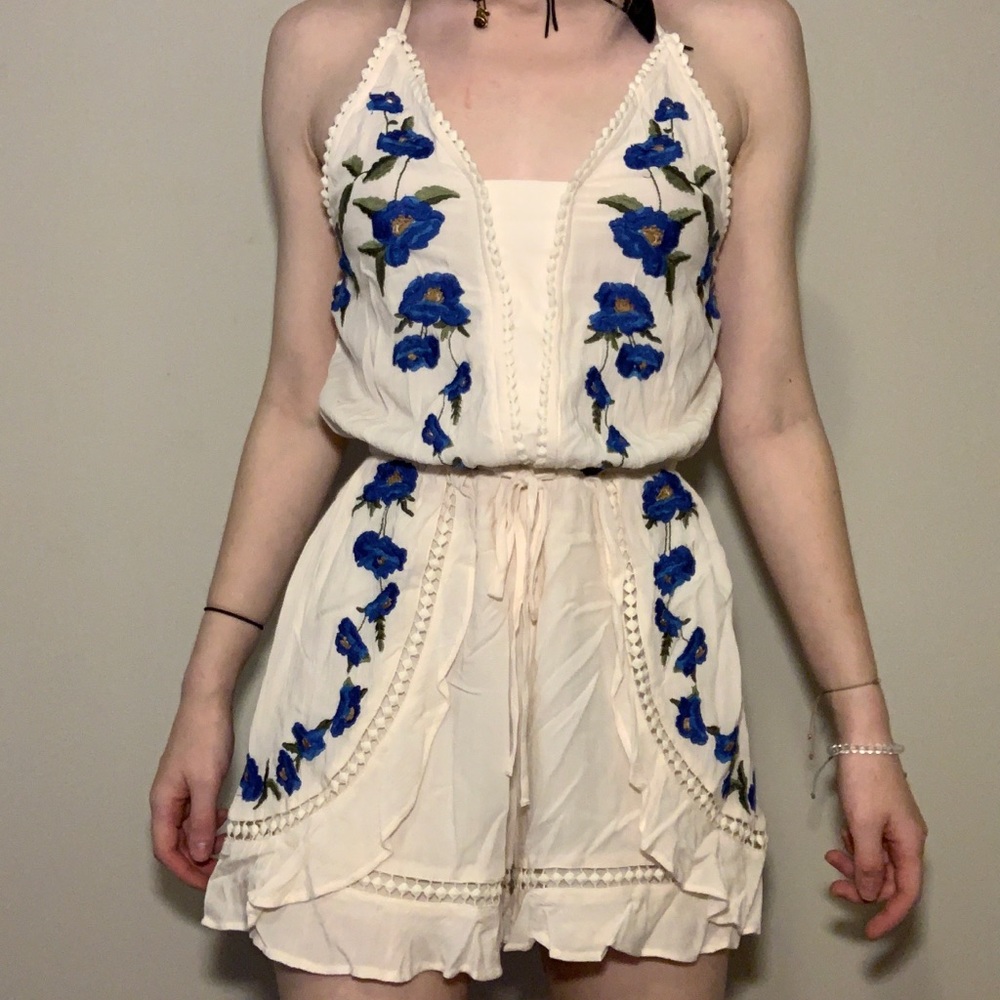 White Floral Summer Romper